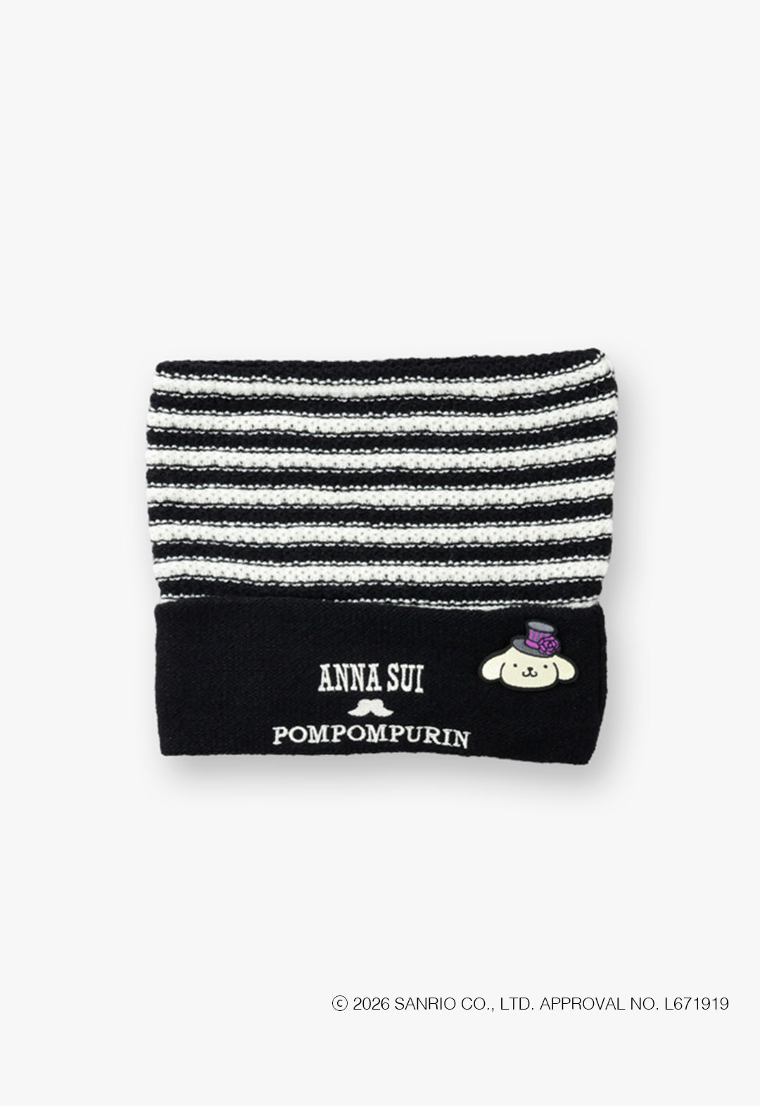 ANNA SUI x Cat ear watch with pom pom purin embroidery brooch