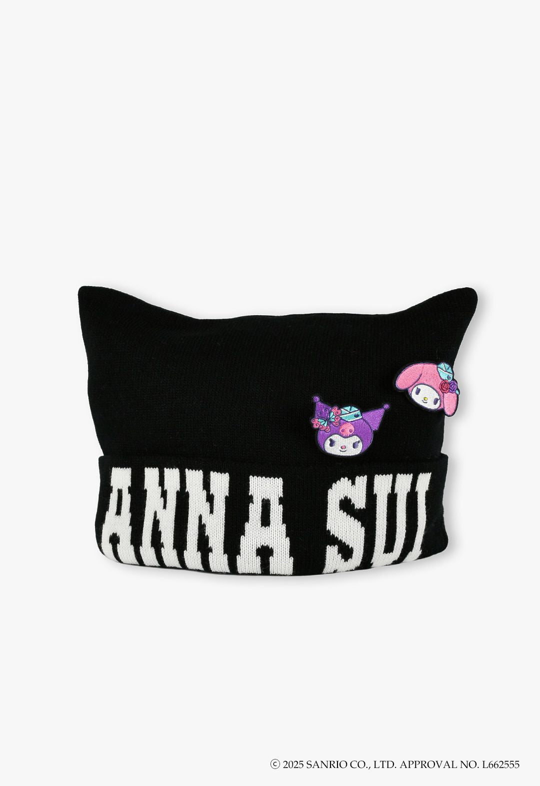 マイメロディ&クロミ 刺繍ブローチ付きネコ耳ニットワッチ