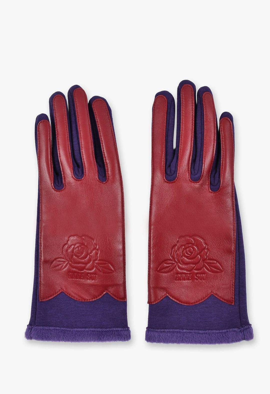 玫瑰皮革智能手机兼容手套