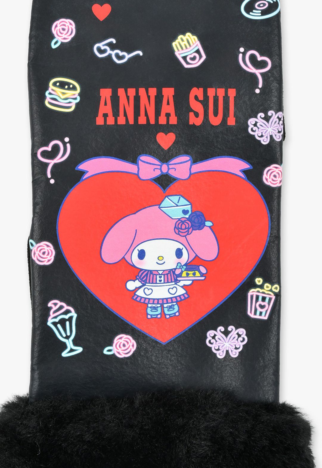 ANNA SUI × MY MELODY KUROMI スマホ対応 ファー付きミトン