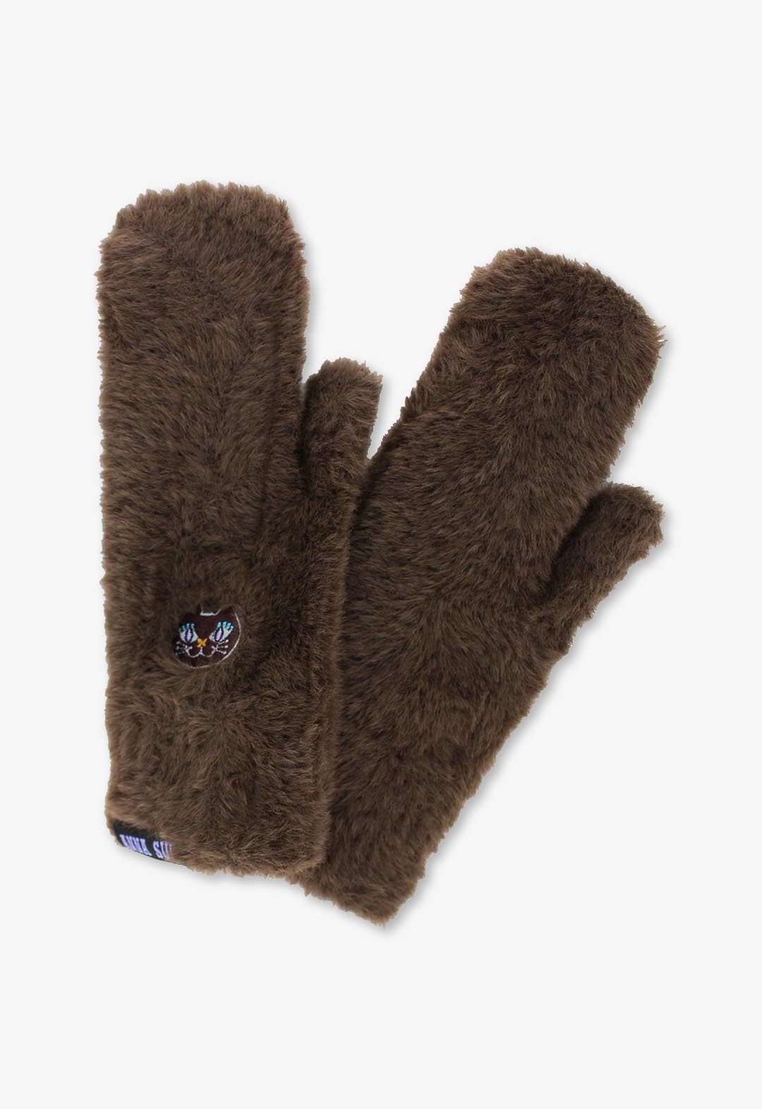 Fluffy, smartphone-compatible knitted mittens.