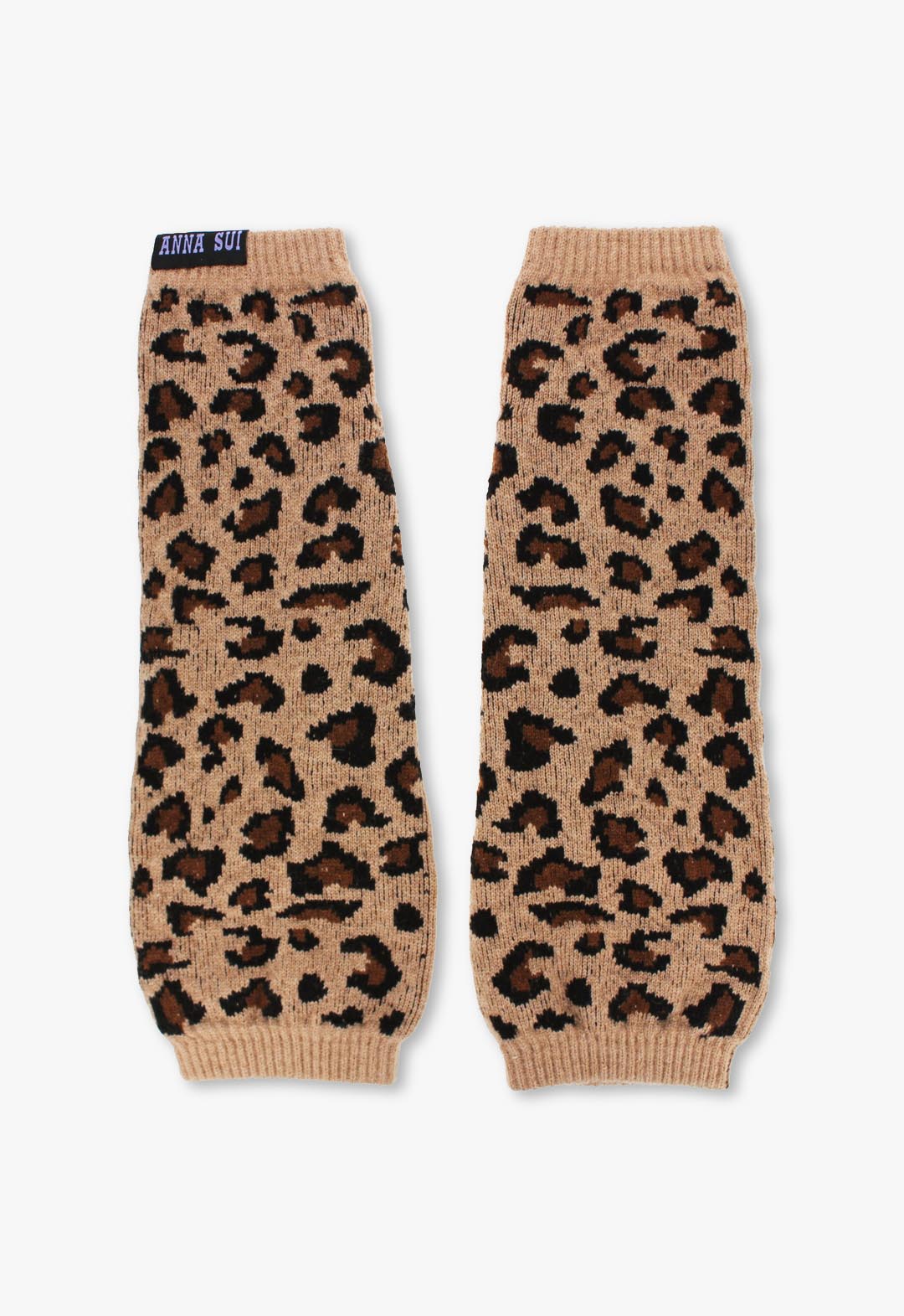 Leopard print knit arm warmers