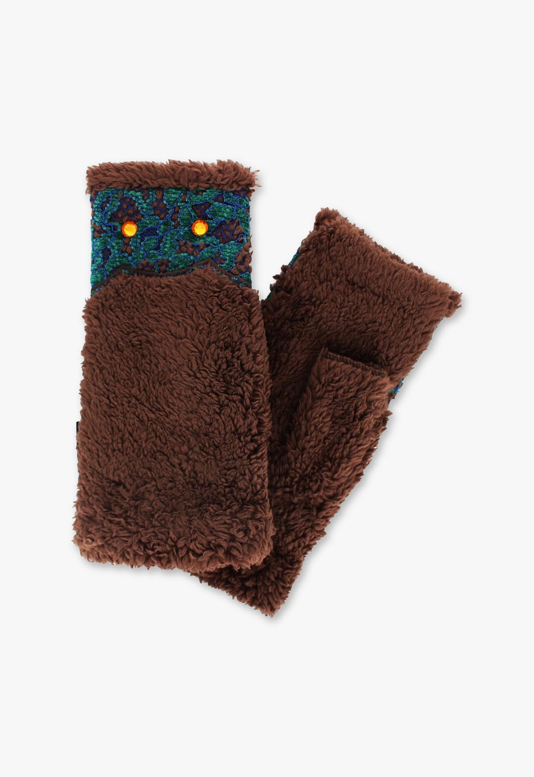 Lace design cat fingerless gloves