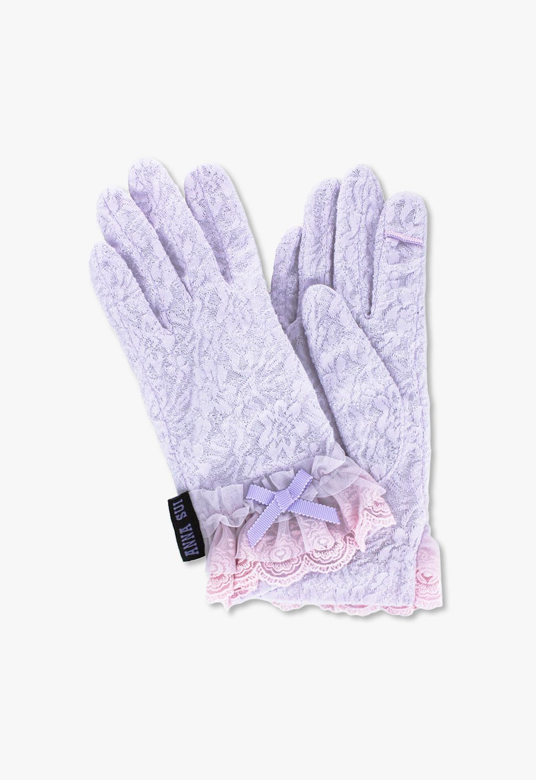 UV Protection Gloves, Short Length, Touchscreen Compatible, Rose Lace Frill