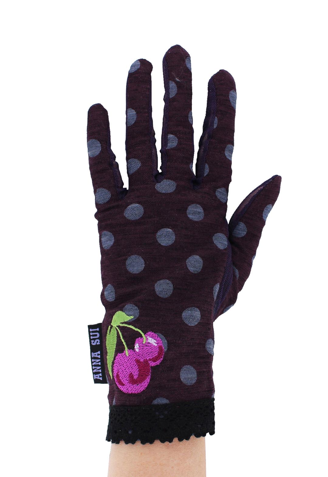 櫻桃圖案的防紫外線短手套