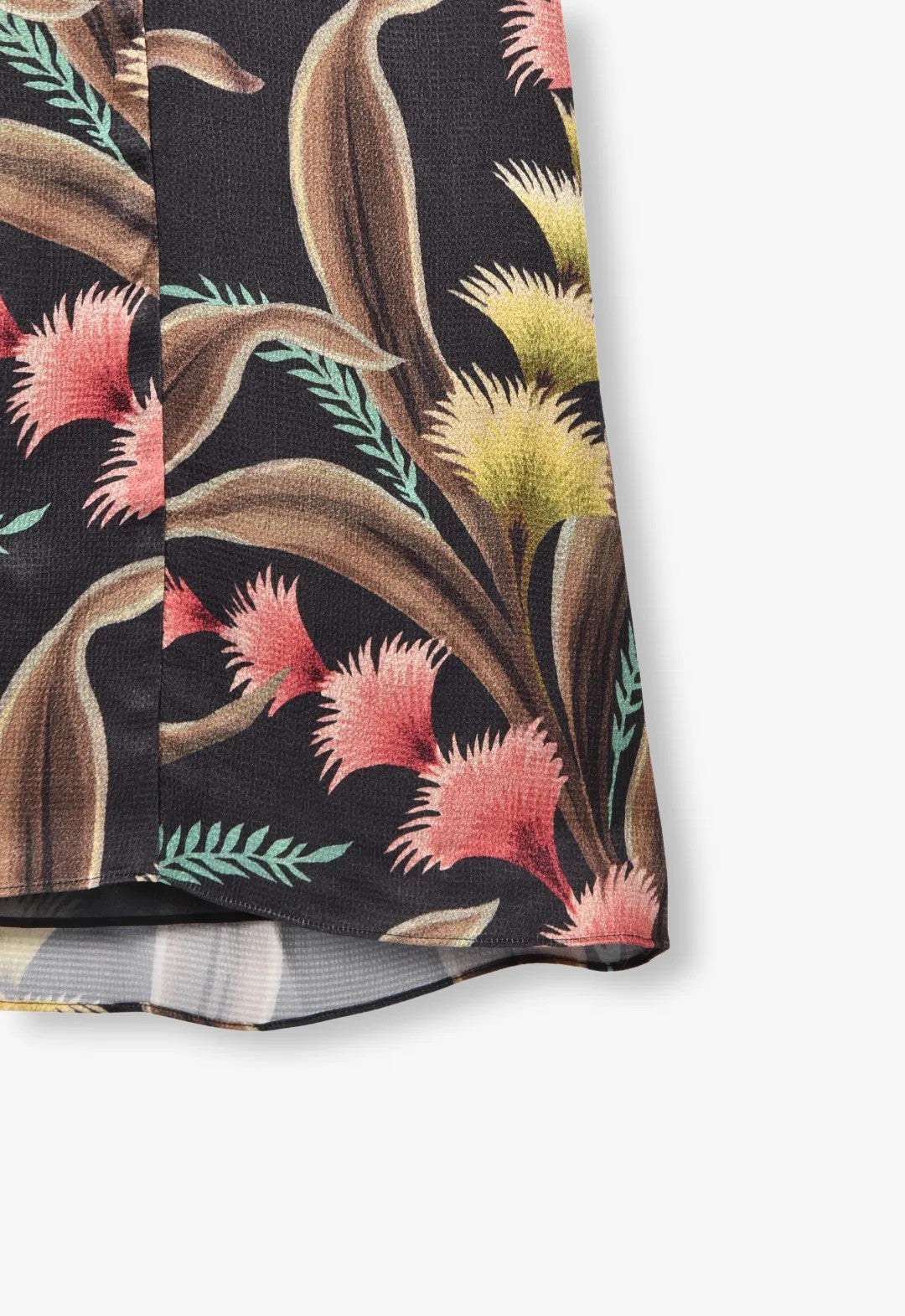 FEATHER FERN CRINKLE RAYON RUFFLE TIE DRESS