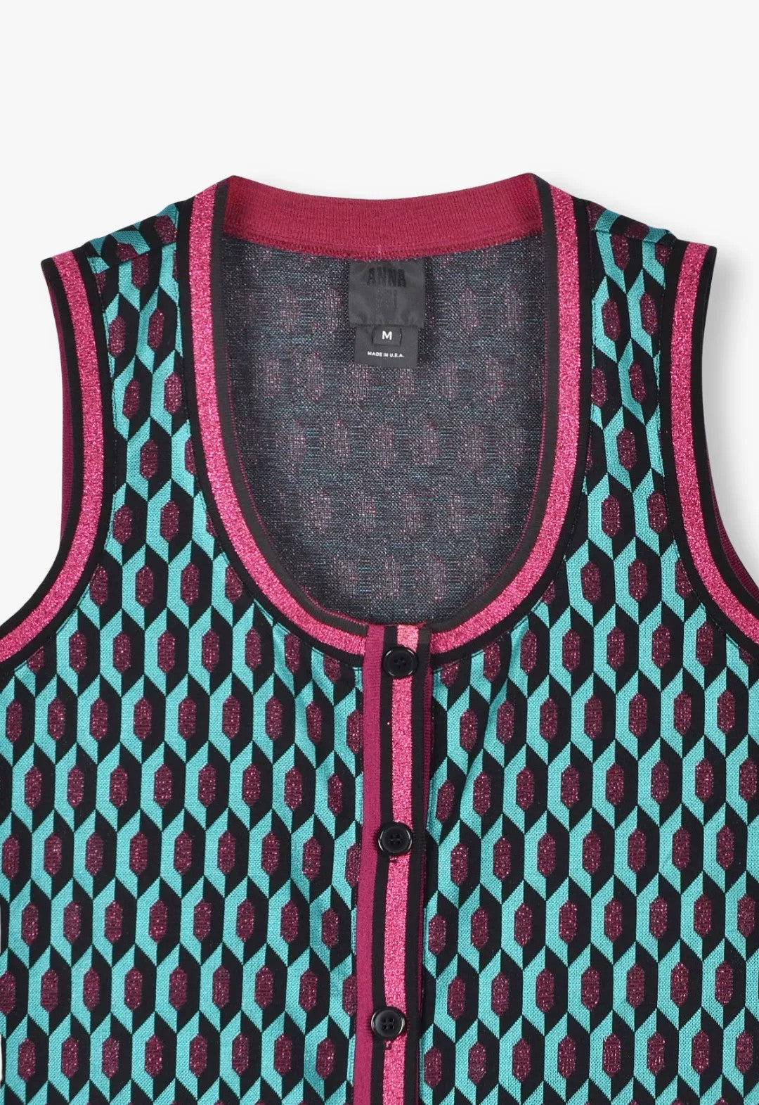 GLITTER GEO JACQUARD LONG VEST