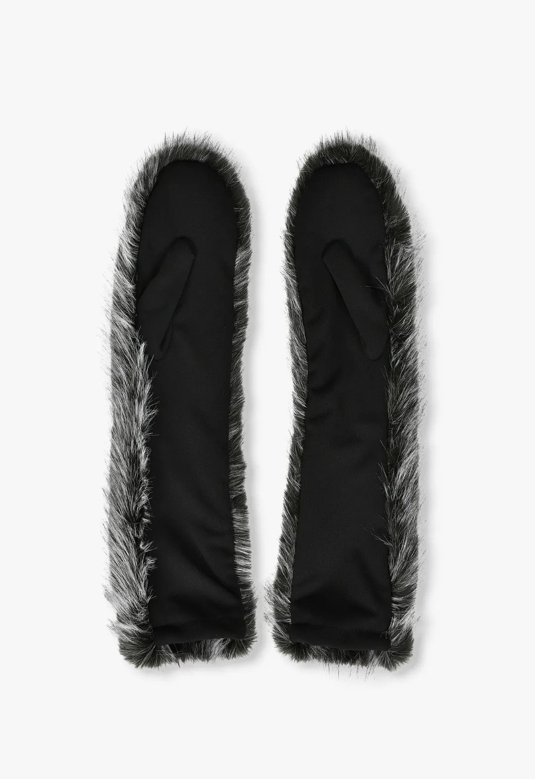 FAUX SILVER FOX MITTENS