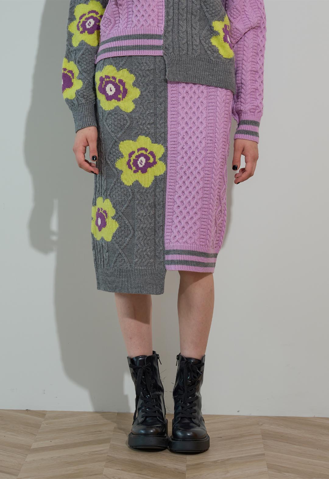 Floral pattern MIX jacquard skirt