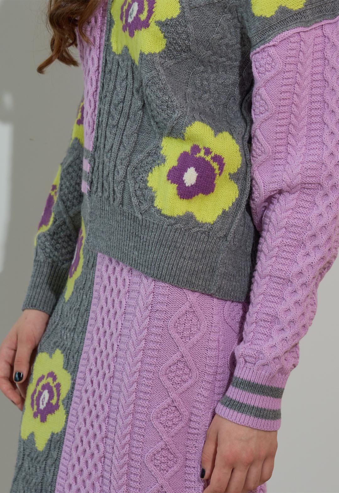 Floral pattern MIX jacquard pullover