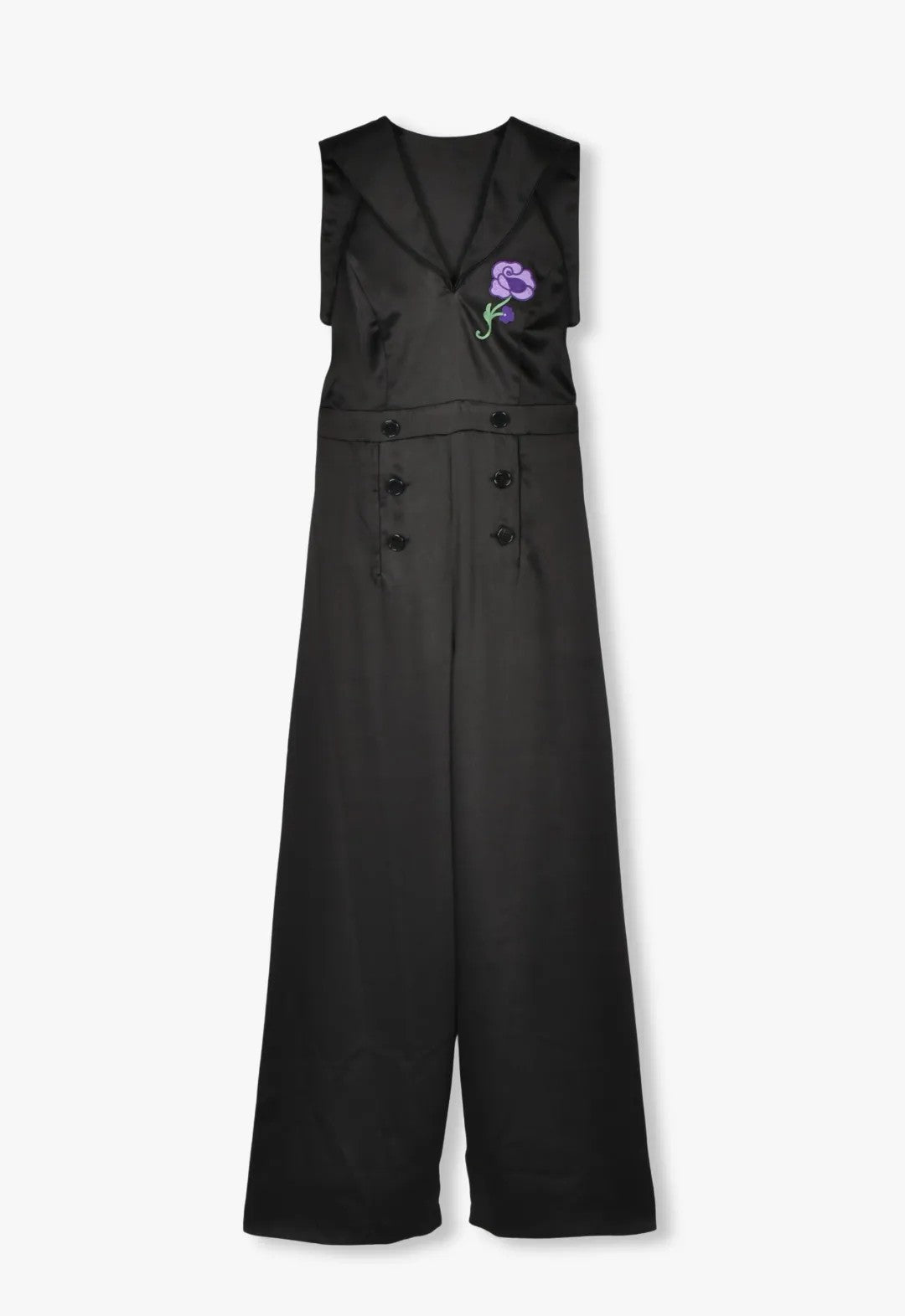 BOUDOIR SATIN EMBROIDERED JUMPSUIT