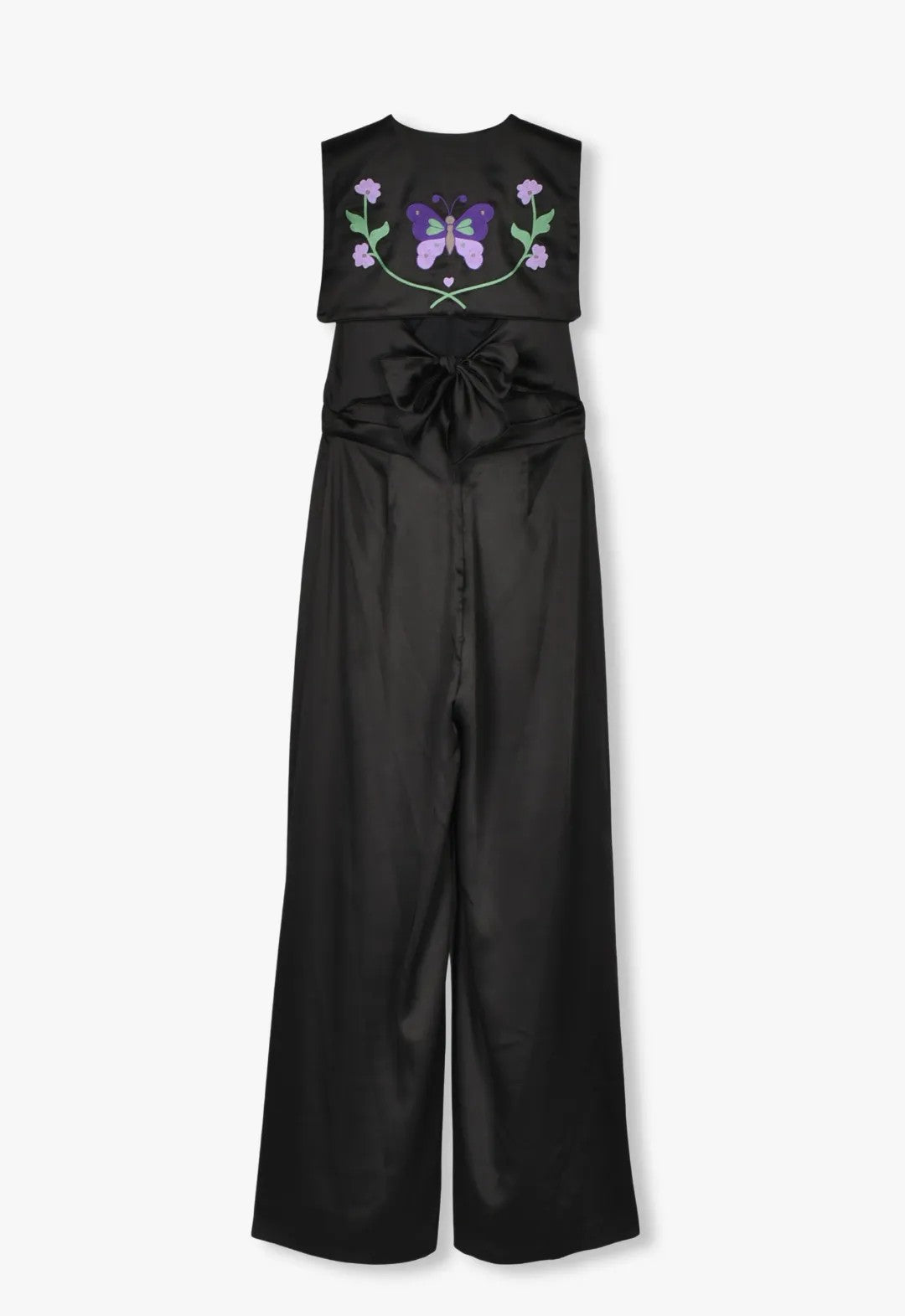 BOUDOIR SATIN EMBROIDERED JUMPSUIT