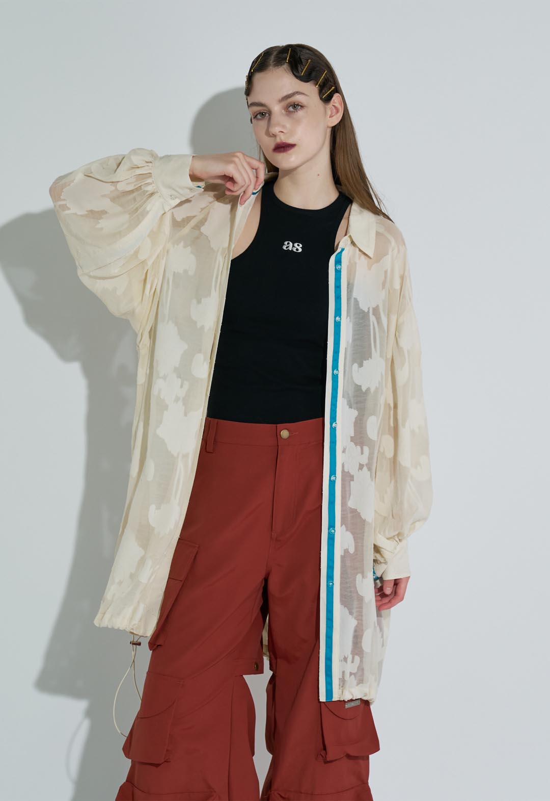 Jacquard color-coordinated shirt
