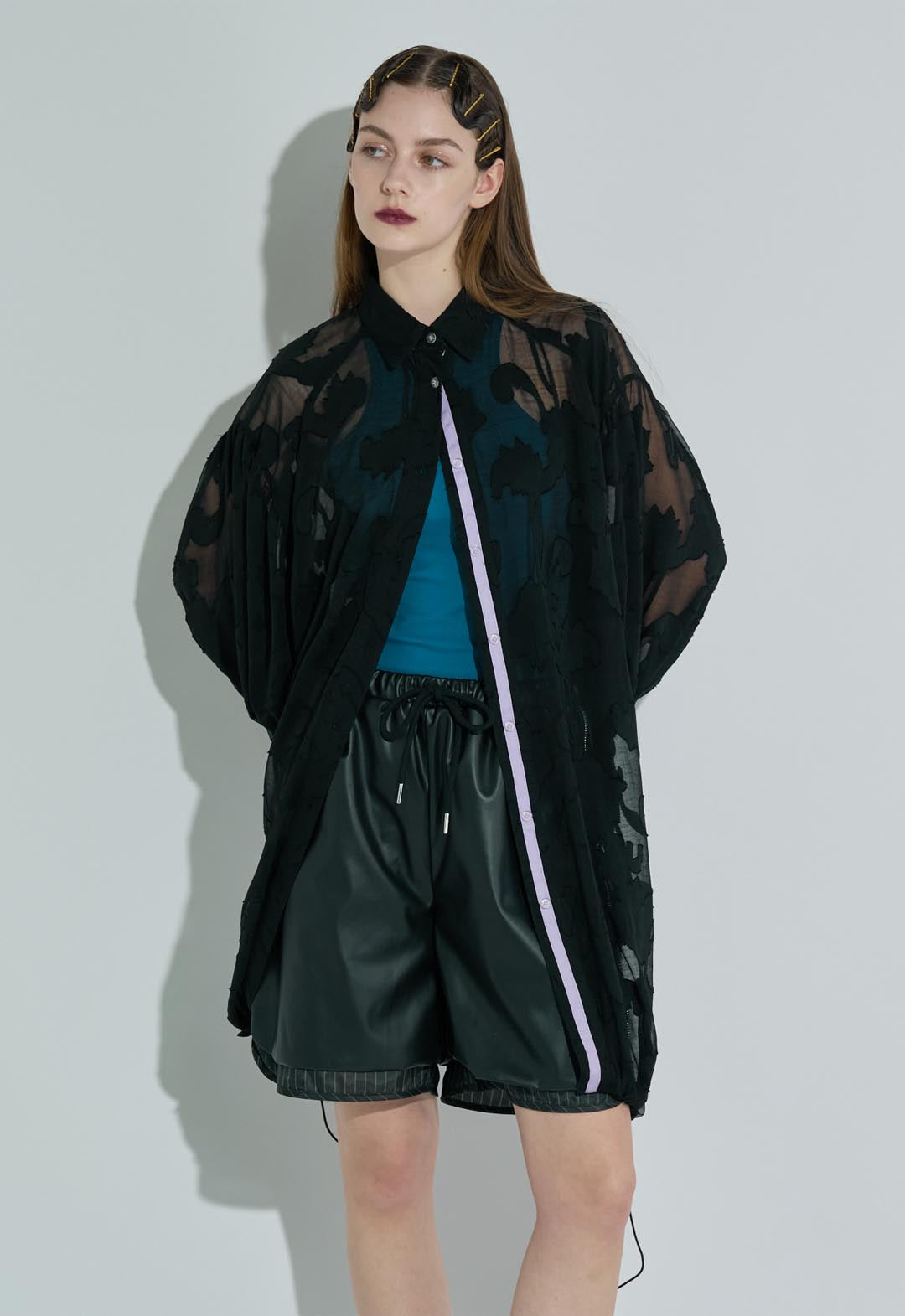 Jacquard color-coordinated shirt