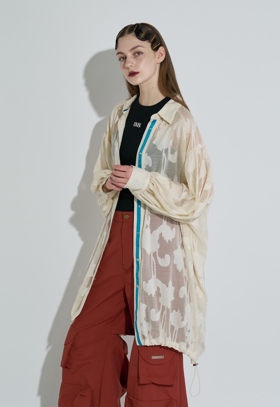 Jacquard color-coordinated shirt