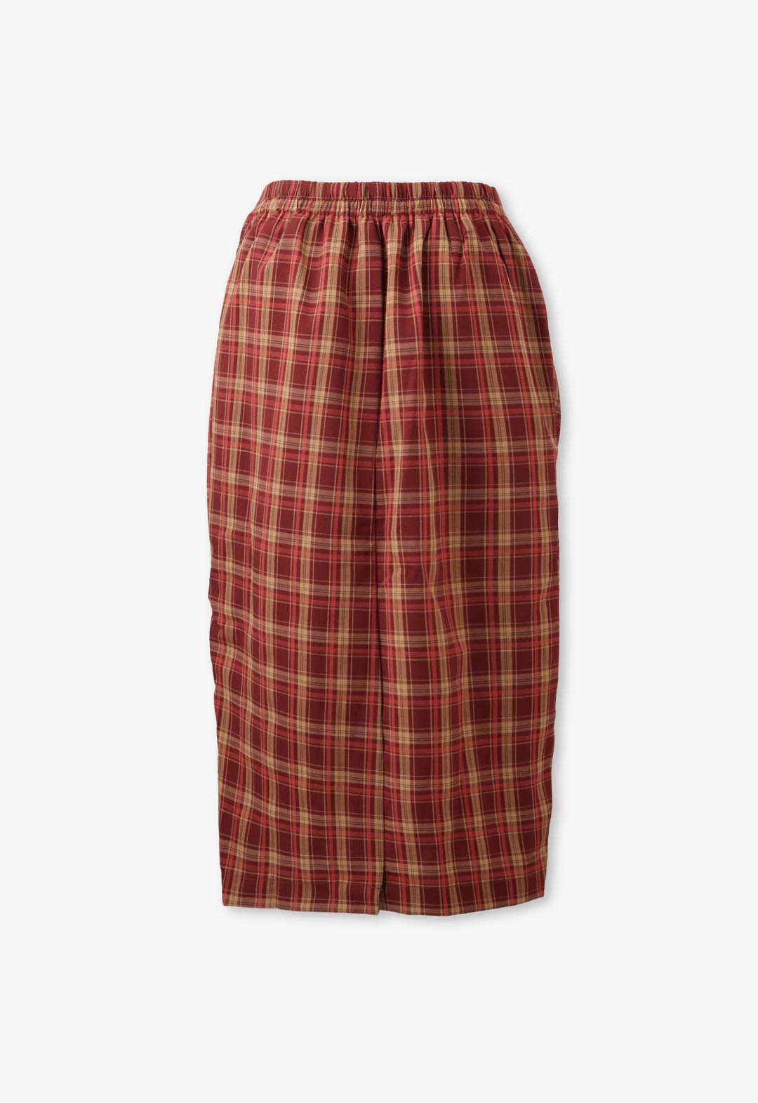 Check shirred skirt