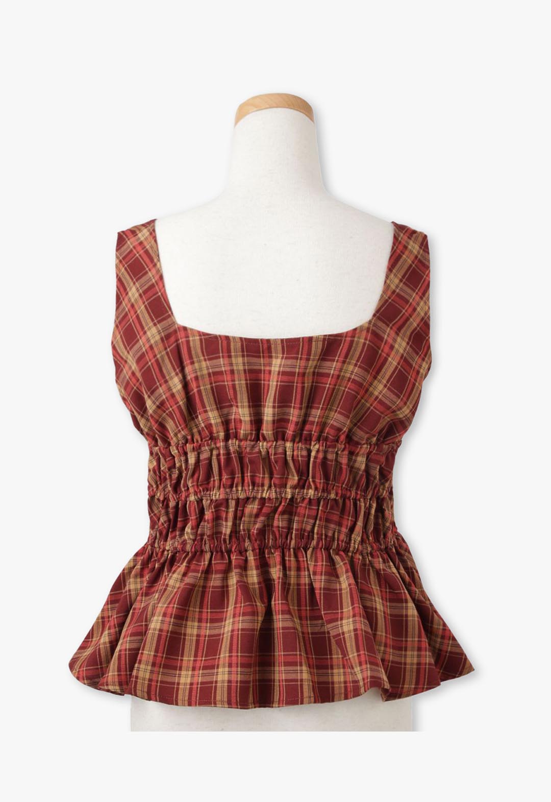 Checked Shirred Cami