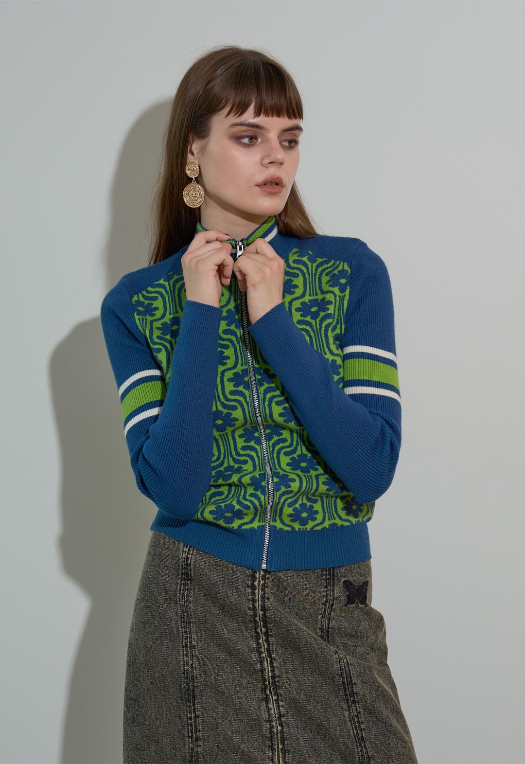 Ski knit blouson
