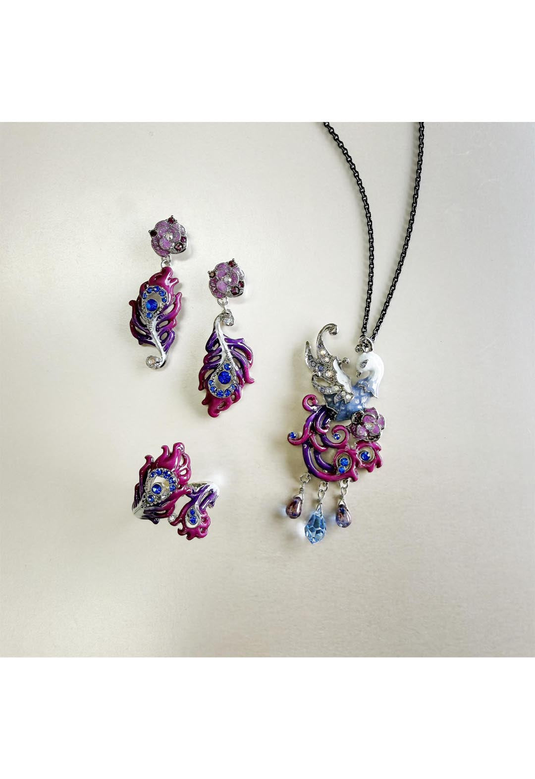 Phoenix motif earrings