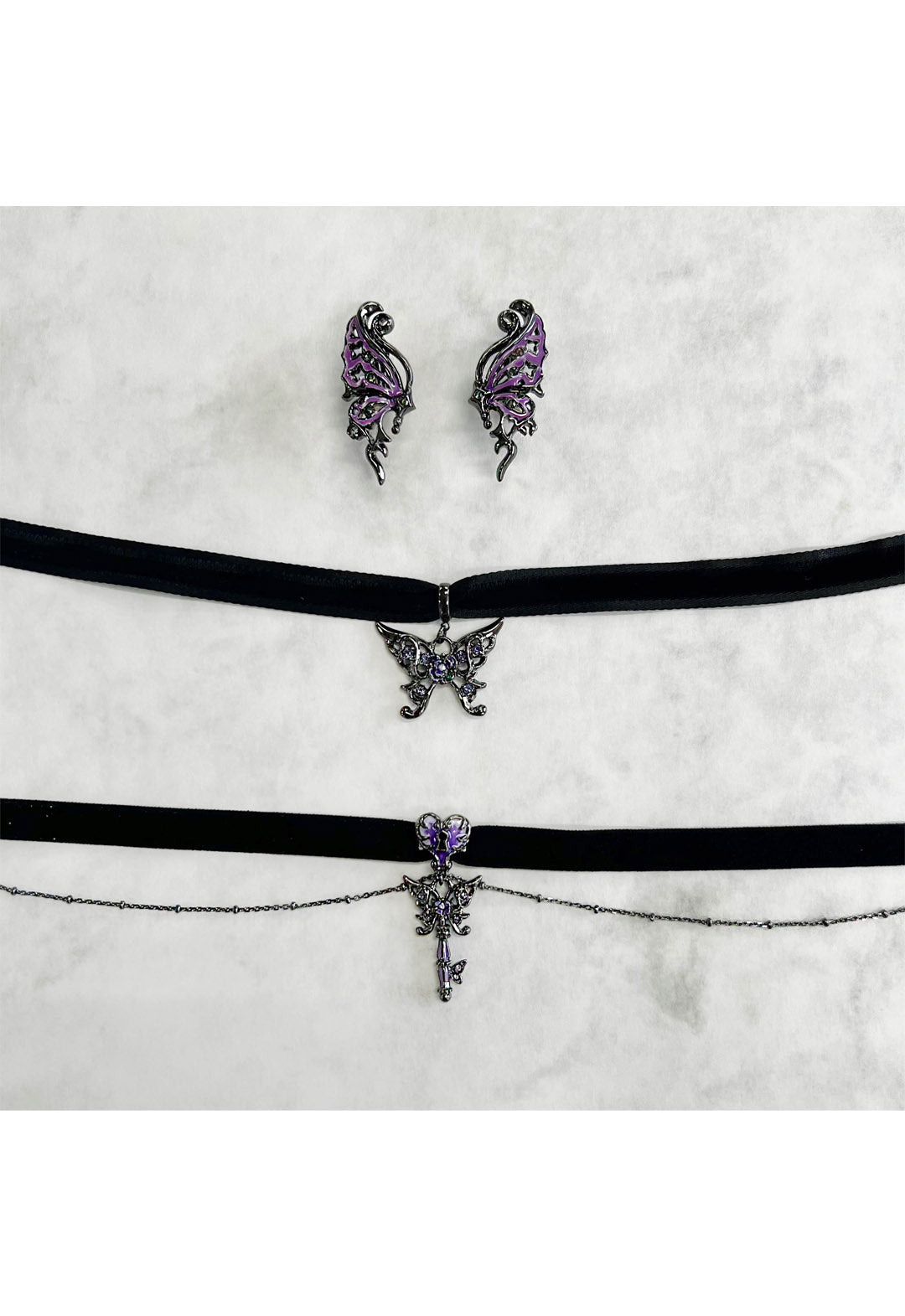 Butterfly motif choker necklace