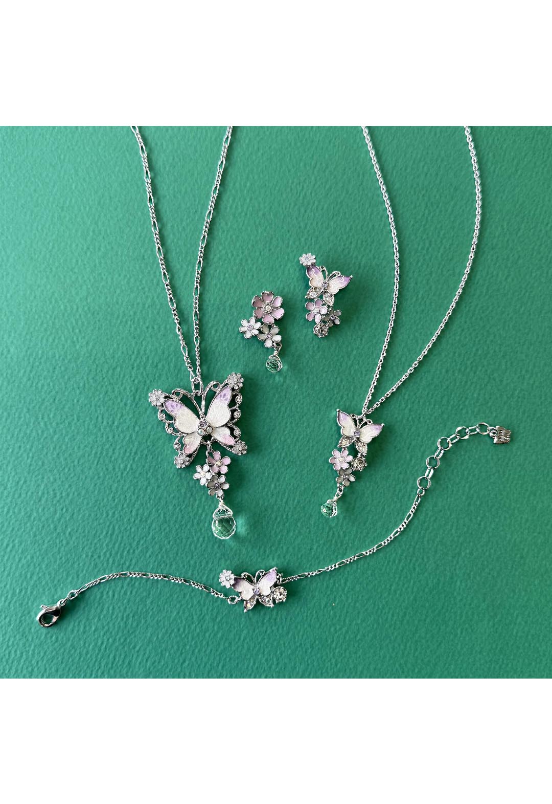 蝶 小花モチーフ ブレスレット