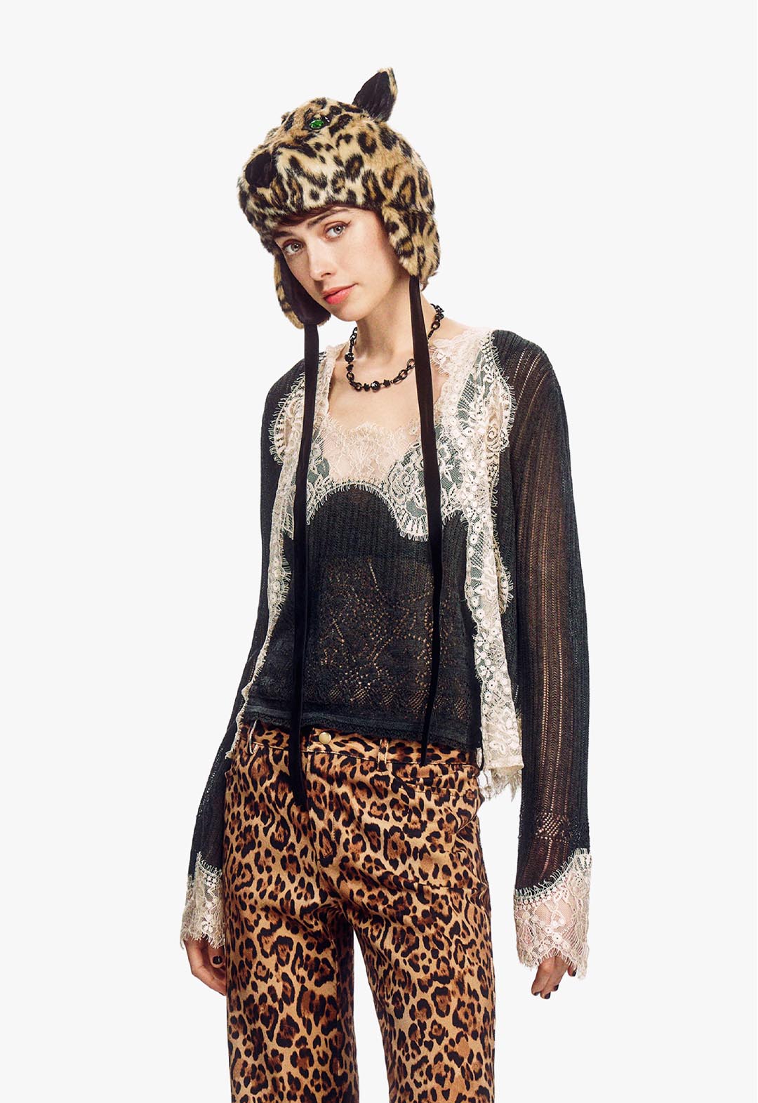 LINGERIE LACE KNIT CARDIGAN
