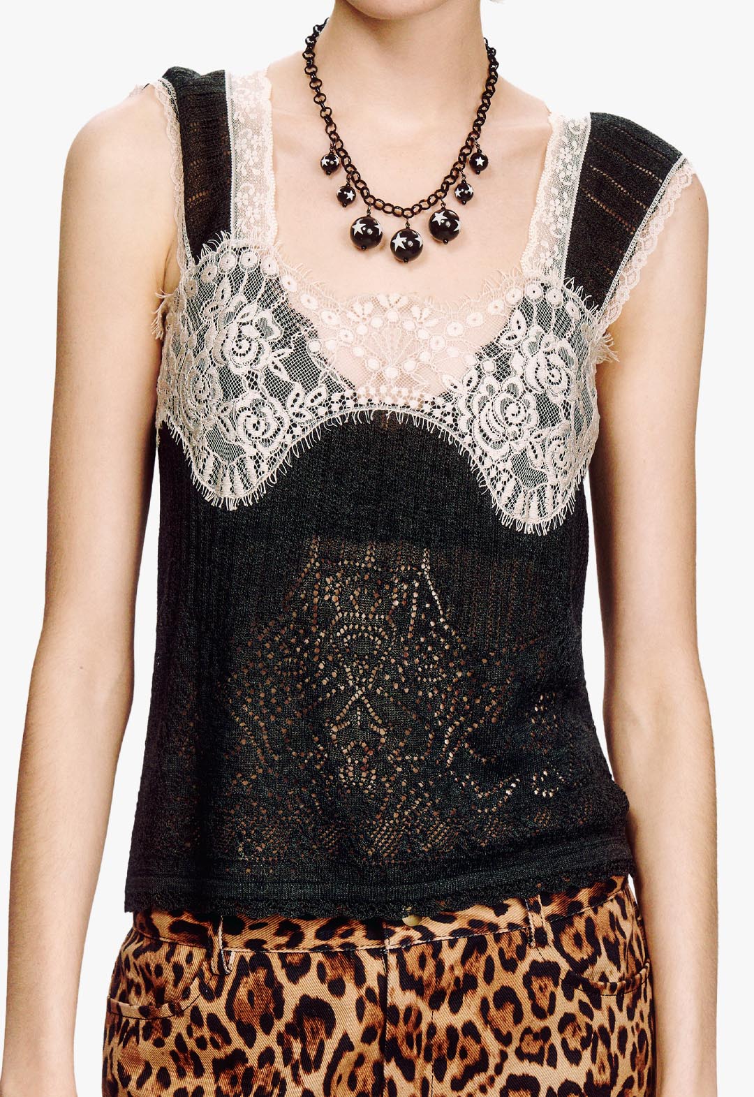 LINGERIE LACE KNIT CAMISOLE