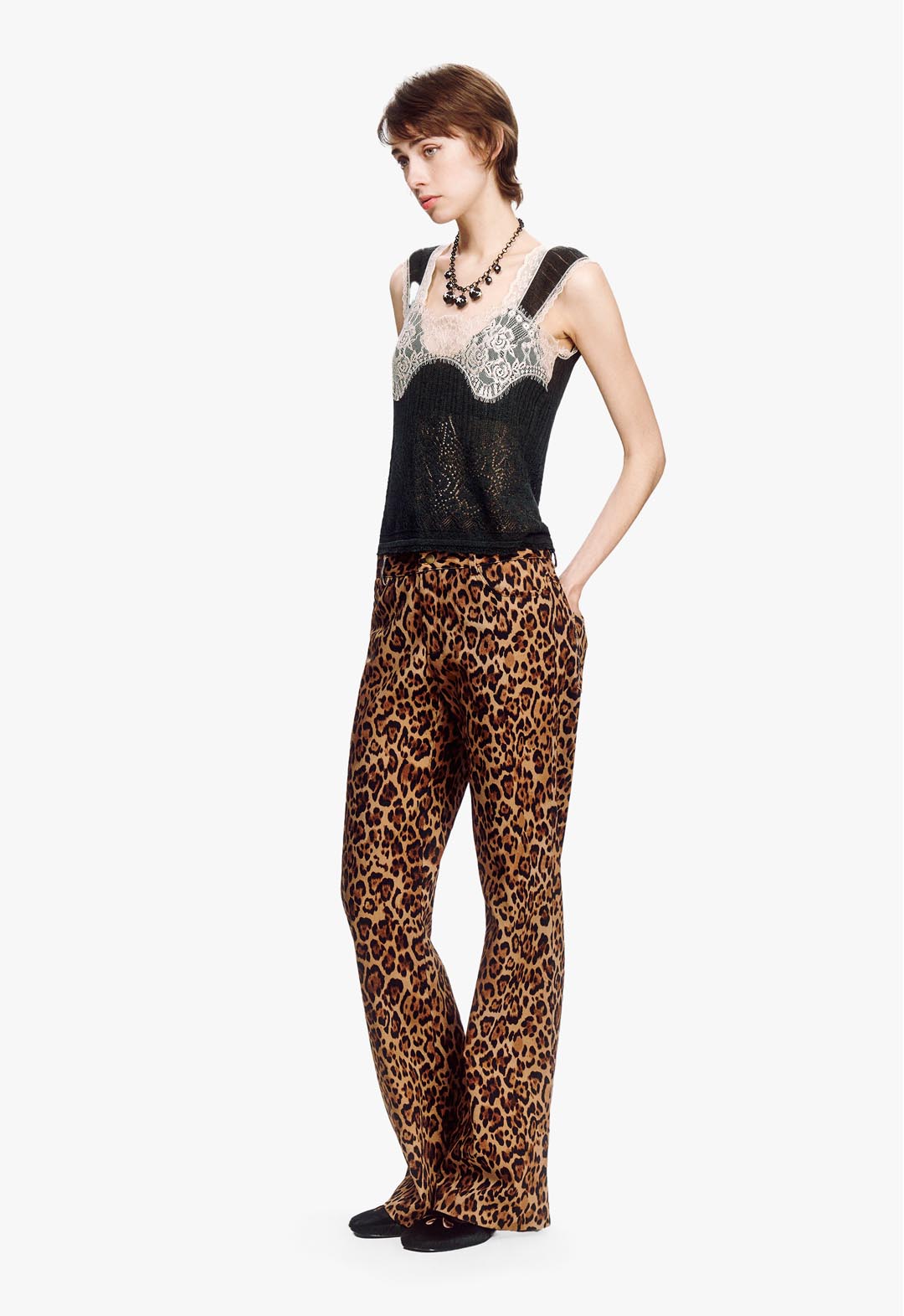 LINGERIE LACE KNIT CAMISOLE