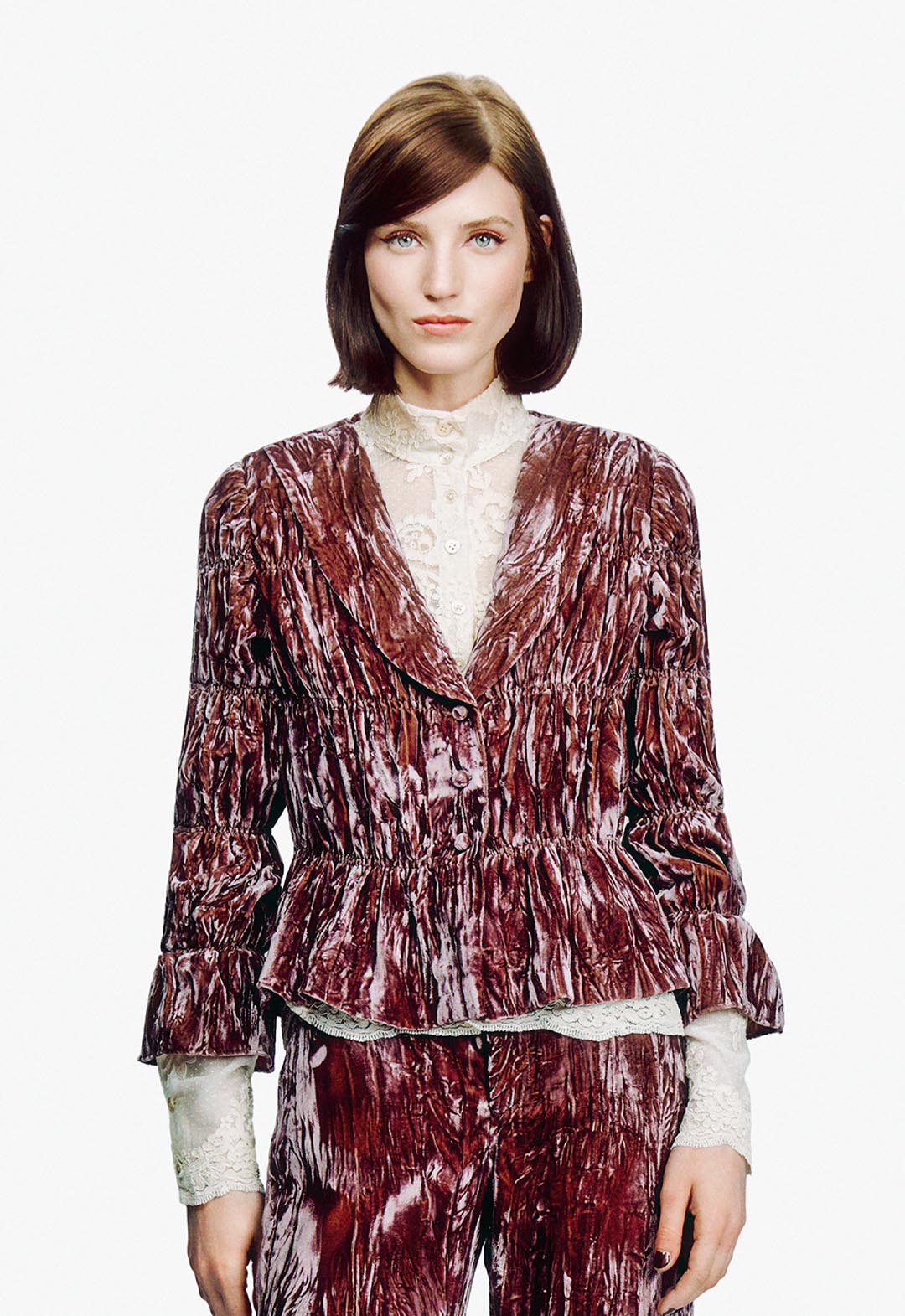CRUSHED VELVET VICTORIAN BLOUSE
