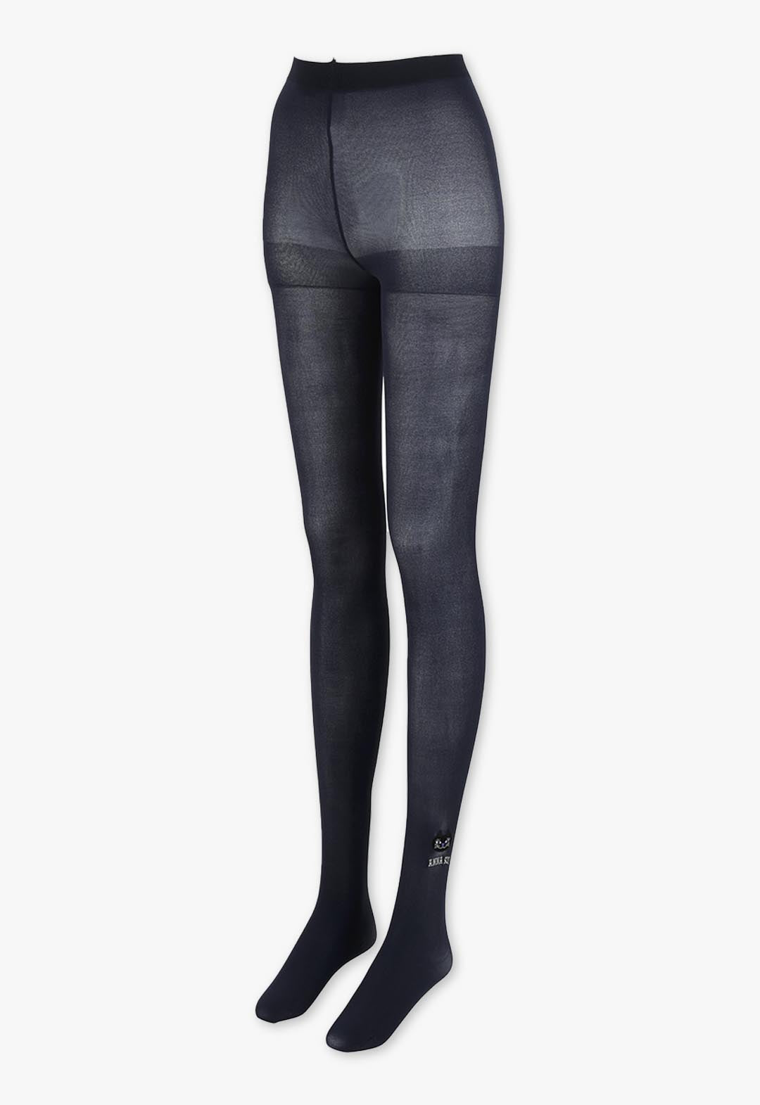 One-point logo embroidered tights