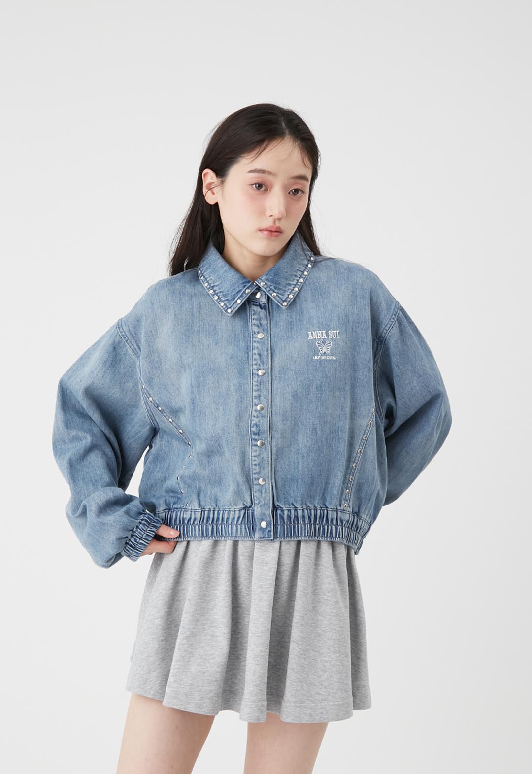 【LILY BROWN×ANNA SUI】Studded Denim Shirt Blouson