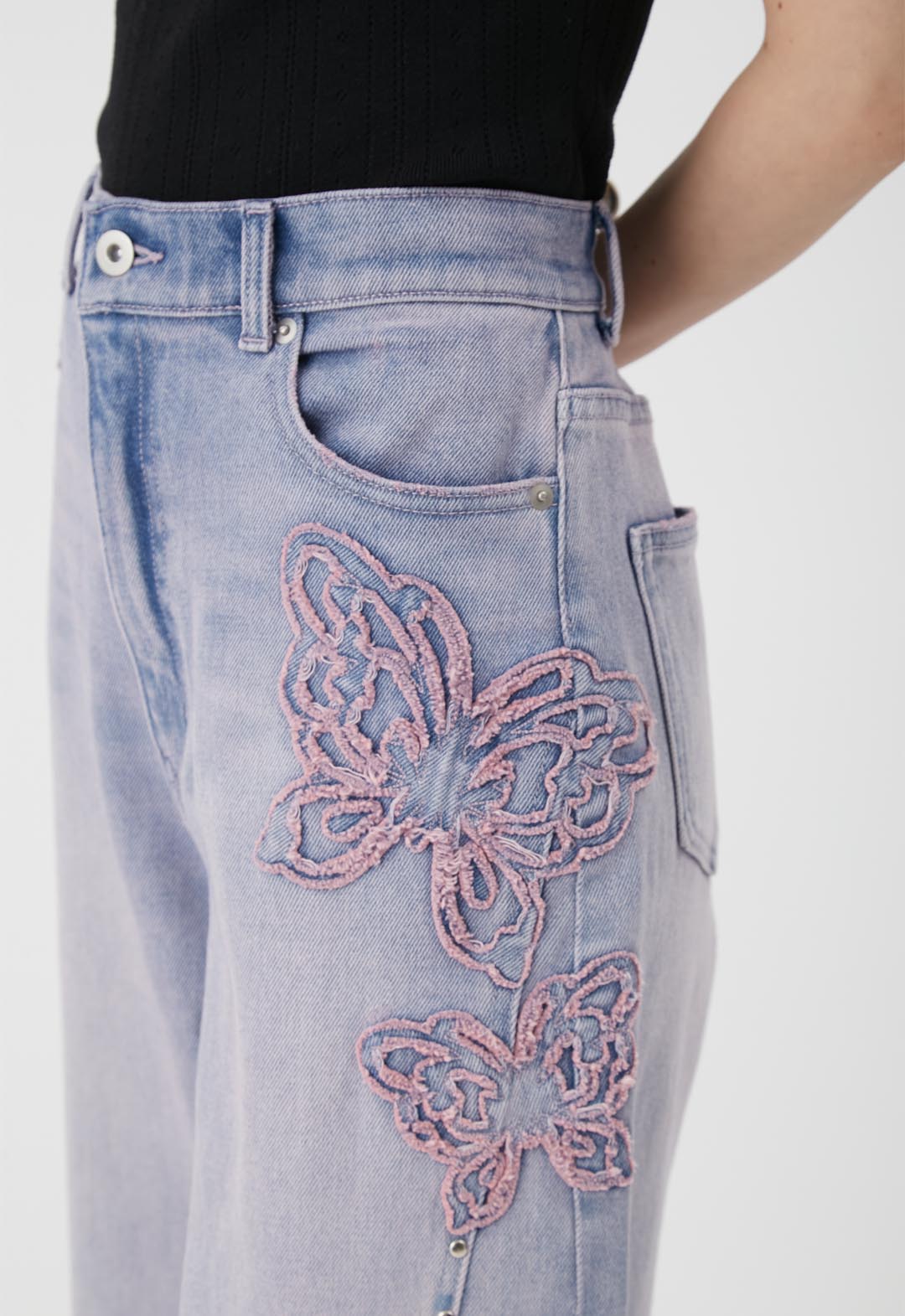 【LILY BROWN×ANNA SUI】Butterfly Wide Denim Pants