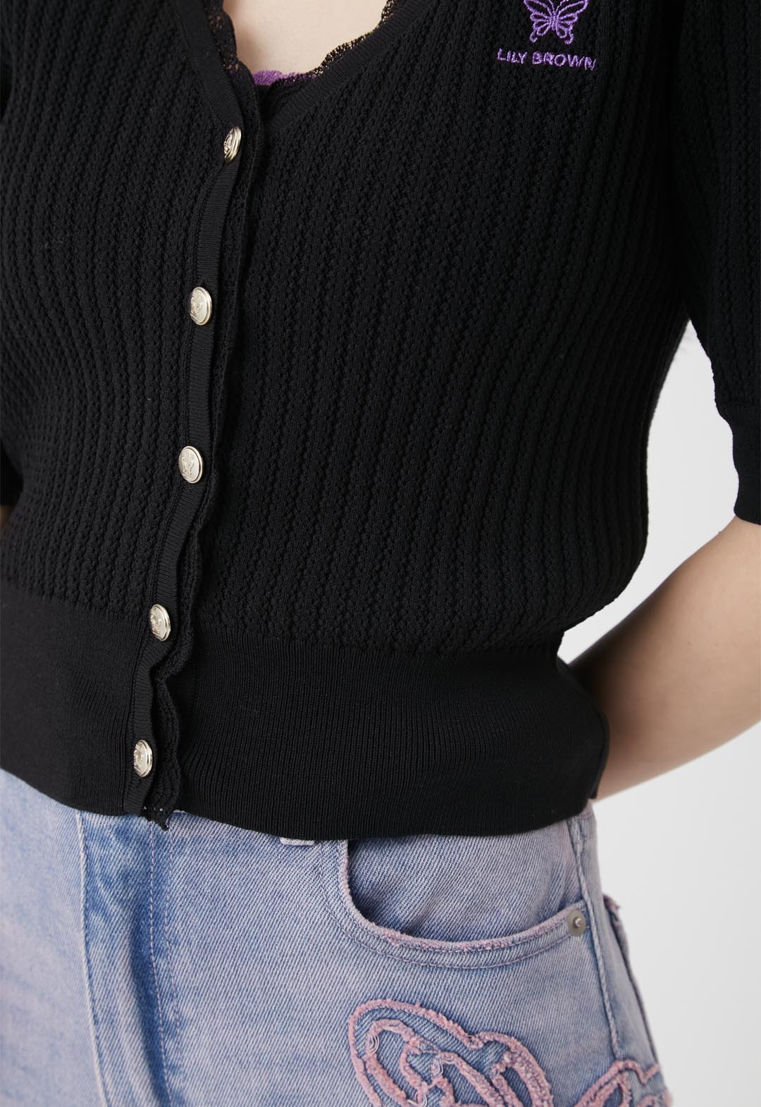 【LILY BROWN×ANNA SUI】Lace Knit Cardigan