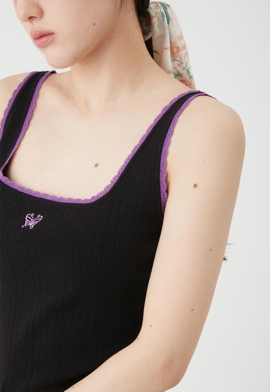 【LILY BROWN×ANNA SUI】Two-tone knit camisole