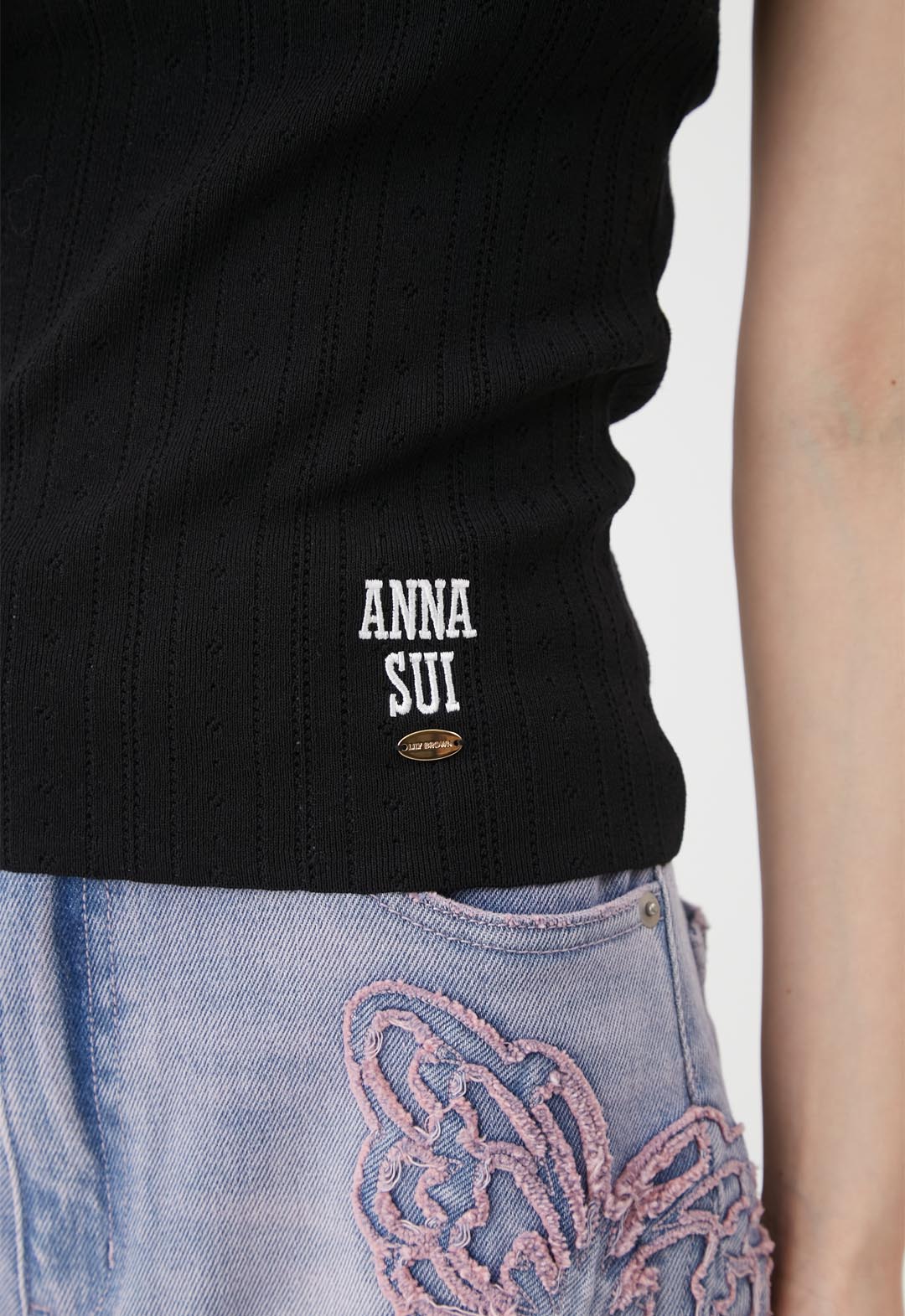 【LILY BROWN×ANNA SUI】Two-tone knit camisole