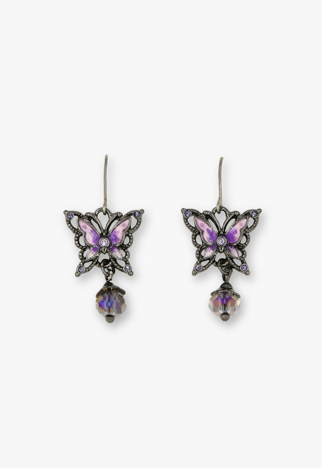 Butterfly motif hook earrings