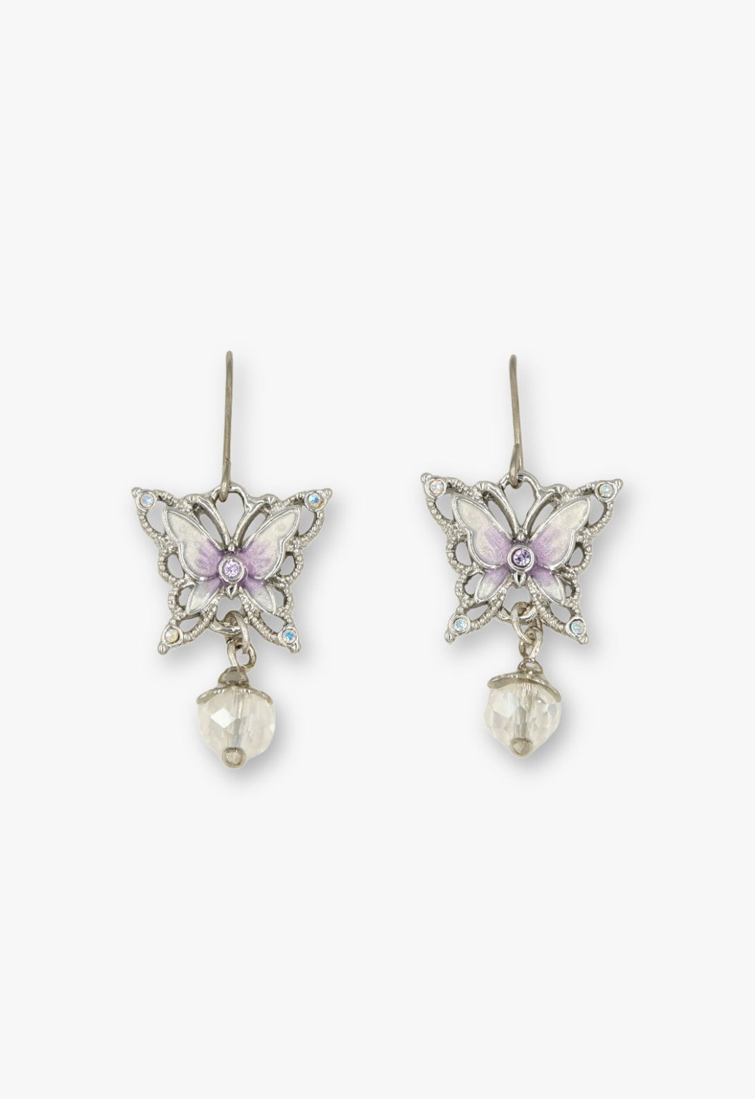 Butterfly motif hook earrings