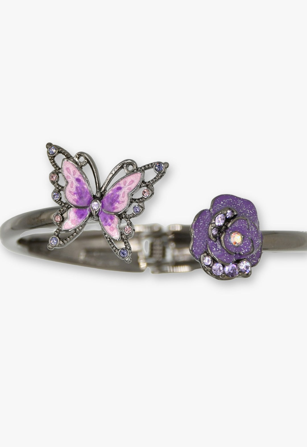 Butterfly and rose motif bangle