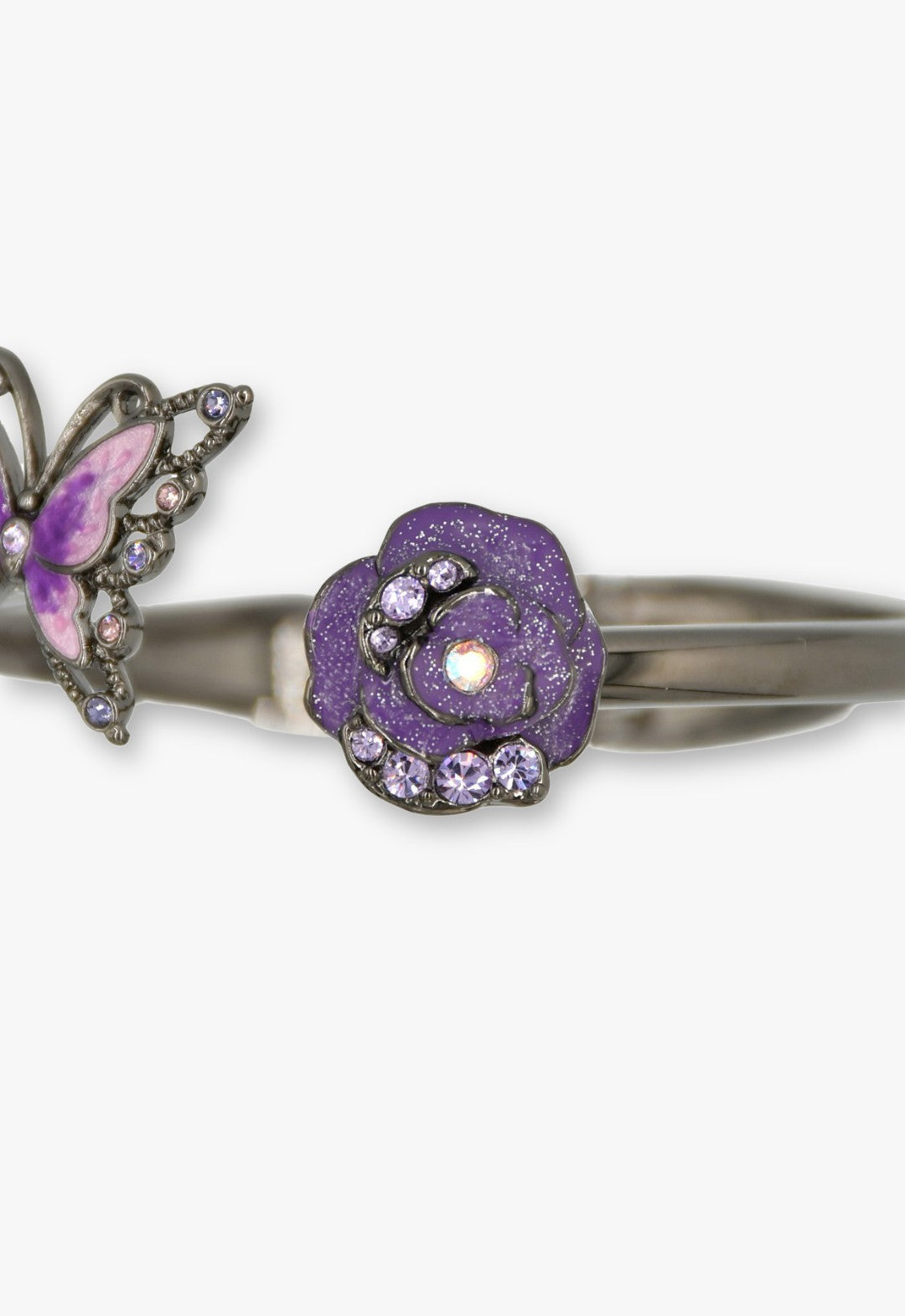 Butterfly and rose motif bangle