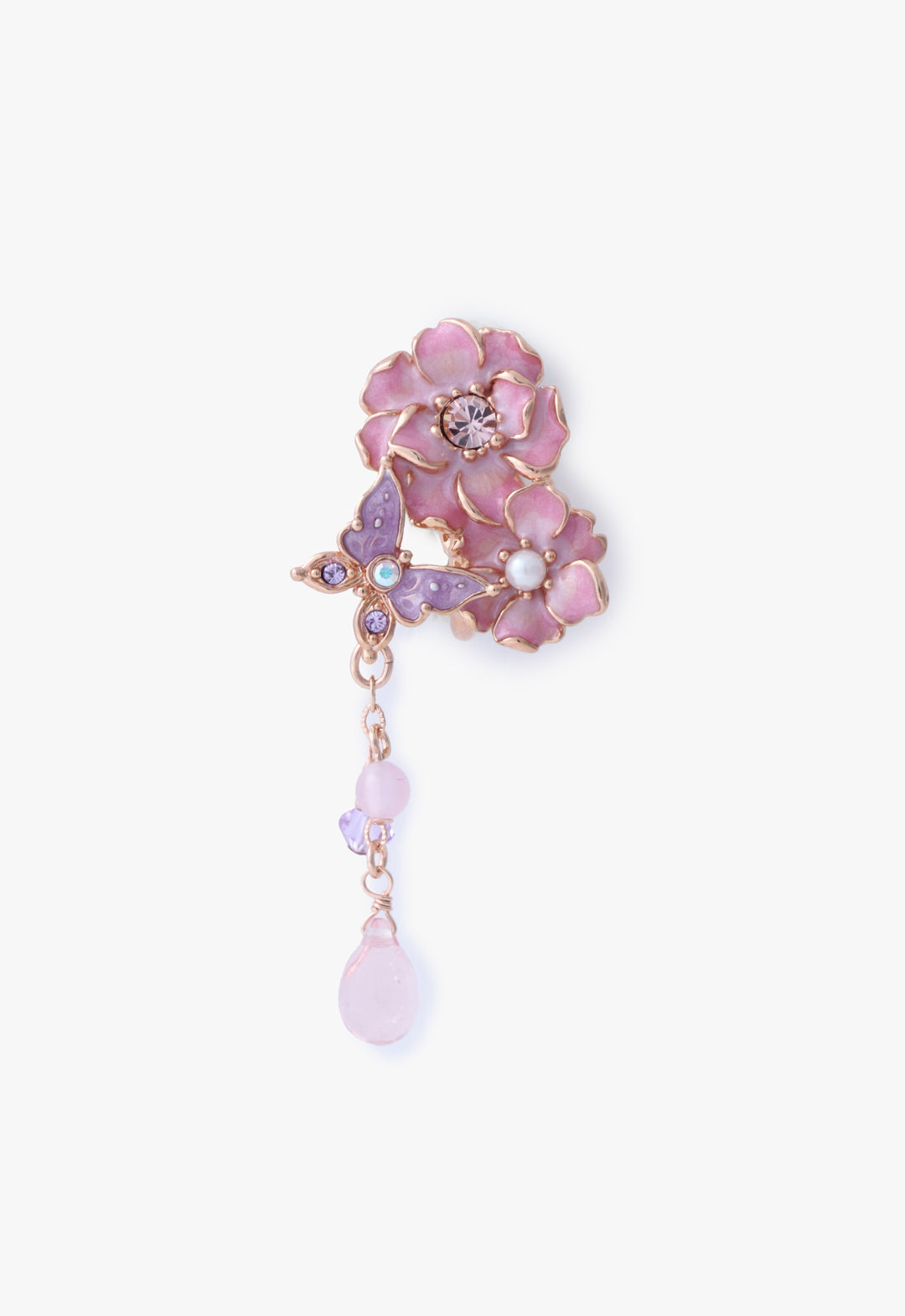 八重桜モチーフ イヤーカフ