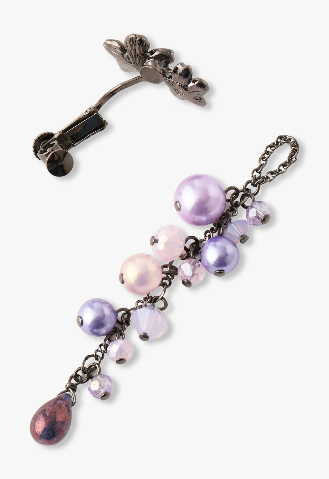 Cherry blossom and butterfly motif earrings
