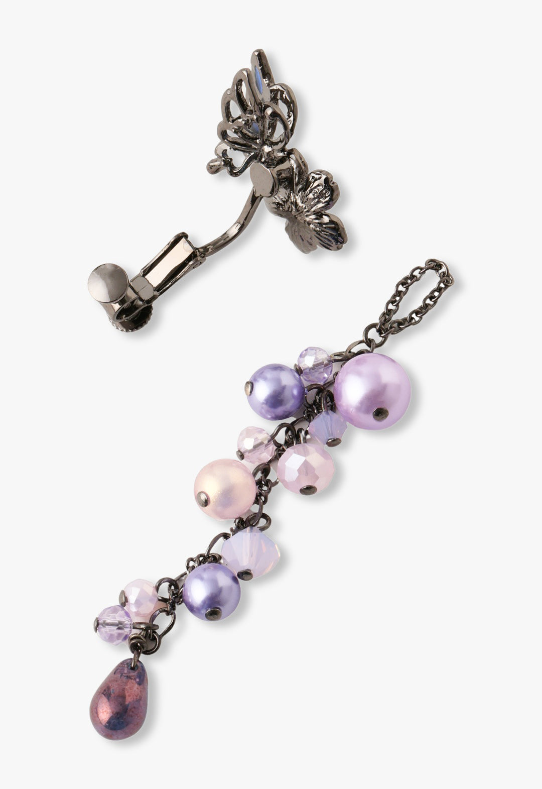 Cherry blossom and butterfly motif earrings