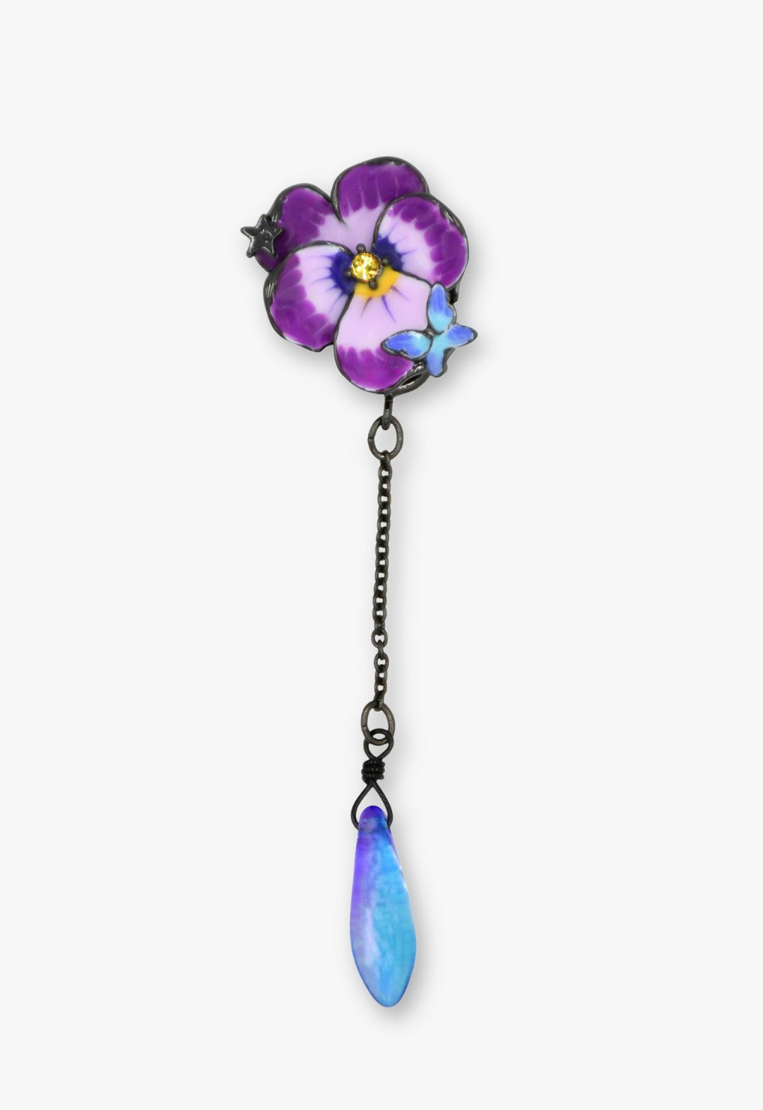 Flower motif ear cuff