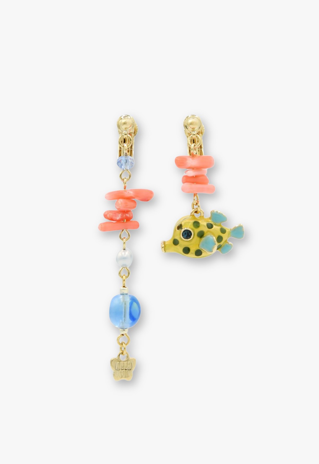 Boxfish motif earrings