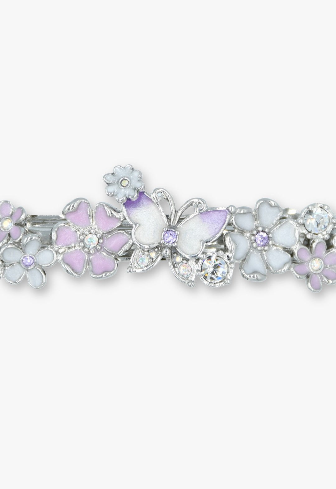 蝶 小花モチーフ バレッタ