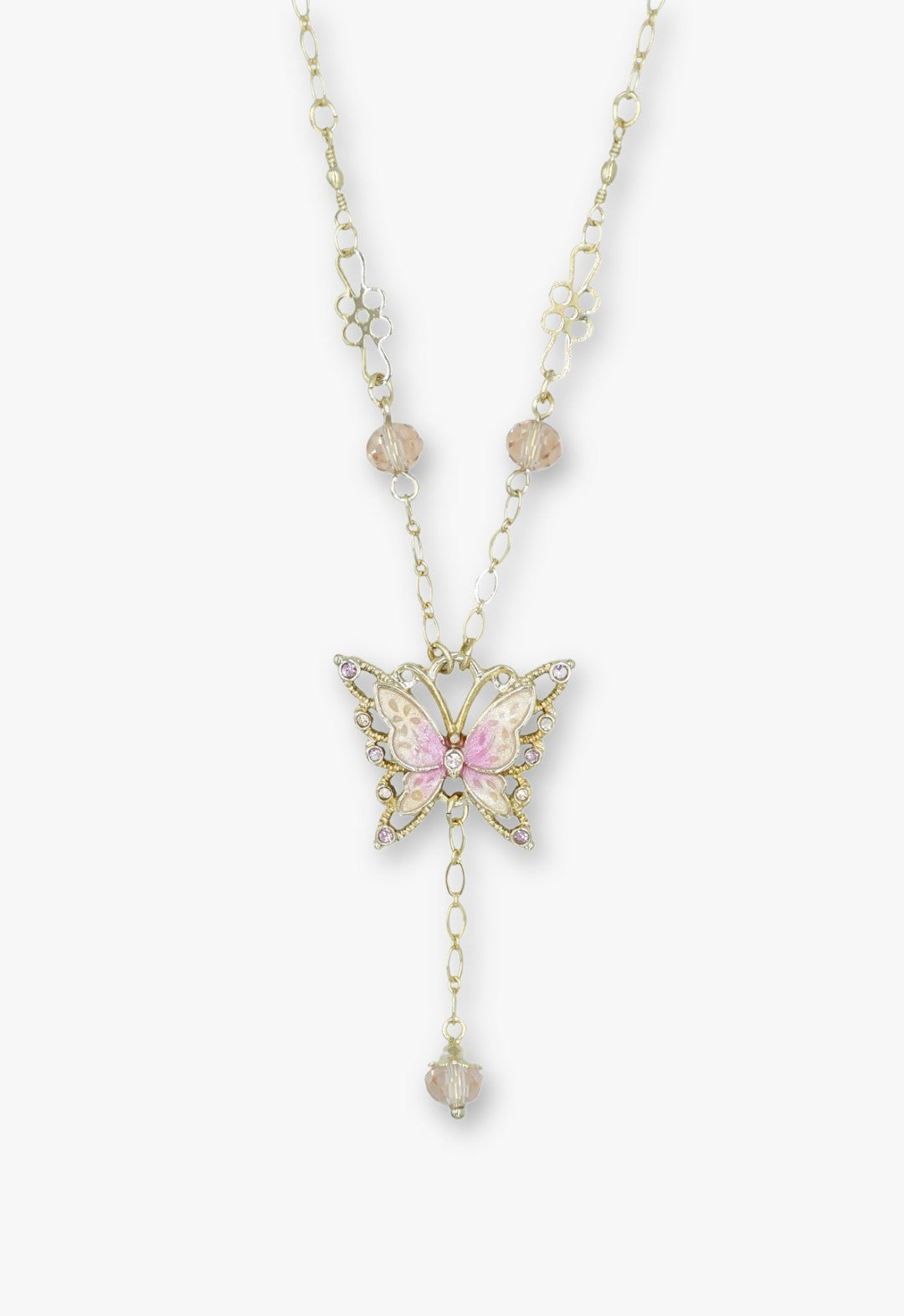 Butterfly motif 2-piece set necklace