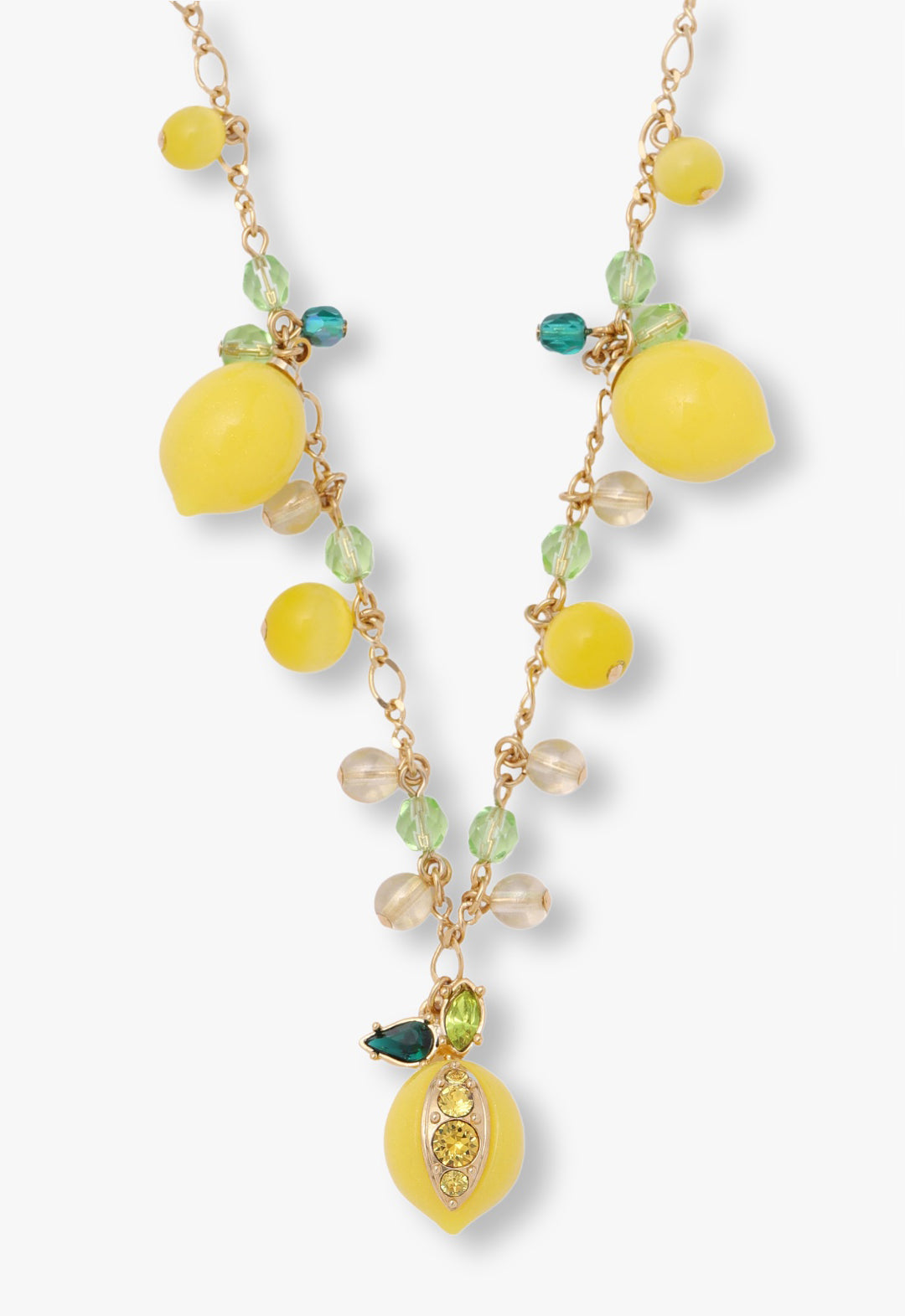 Lemon motif short necklace