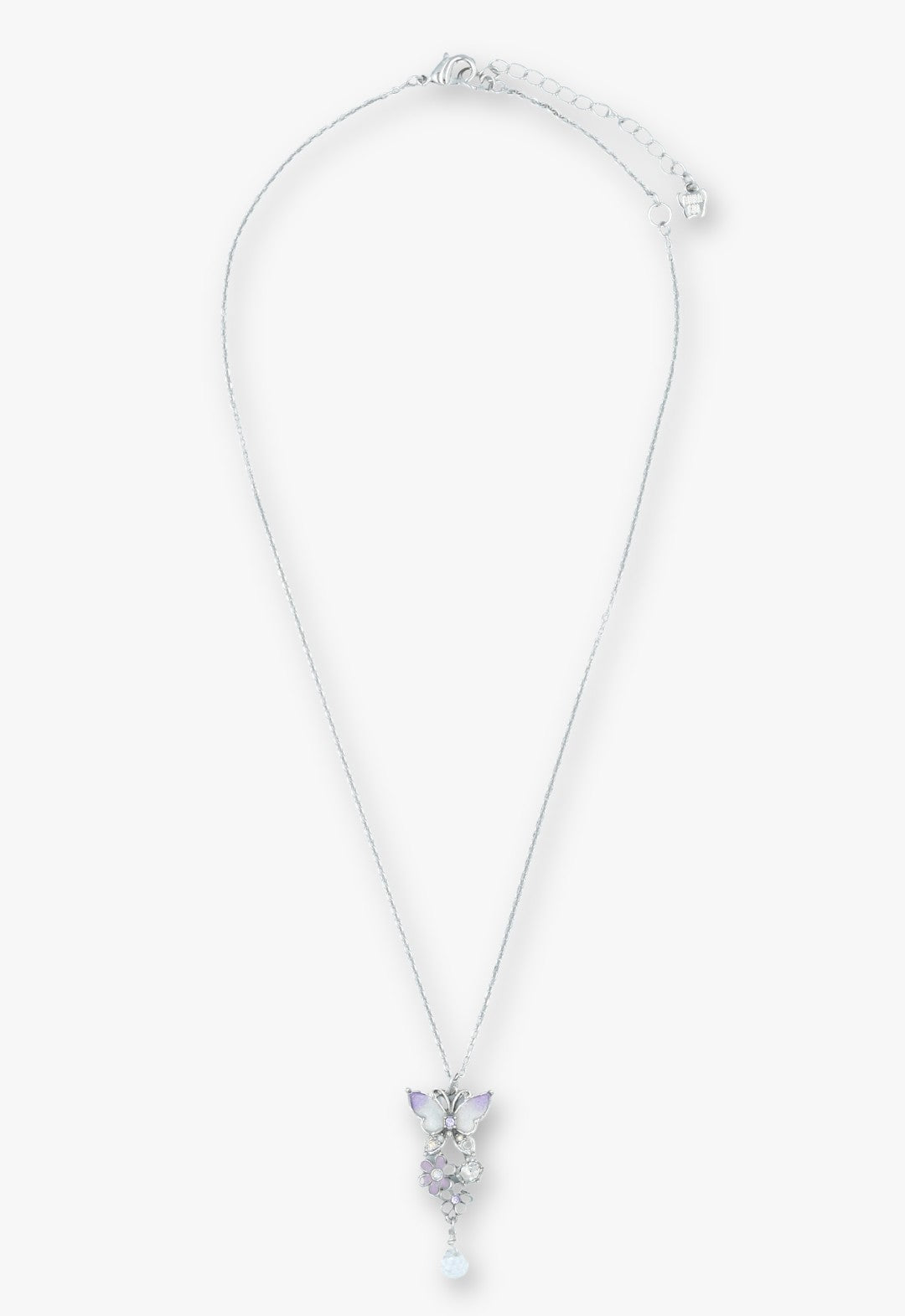 Butterfly and small flower motif necklace