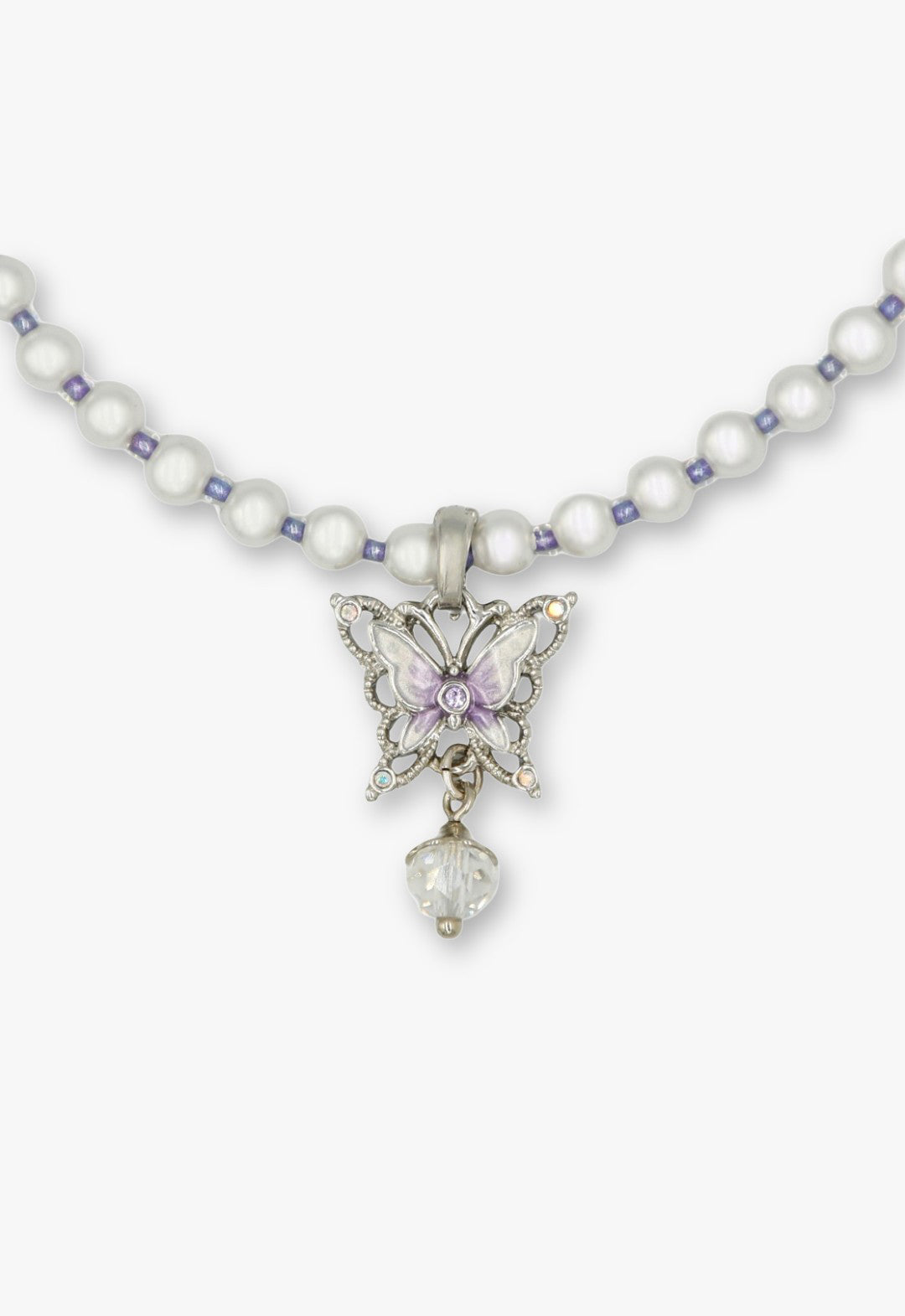 Butterfly Motif Pearl Necklace