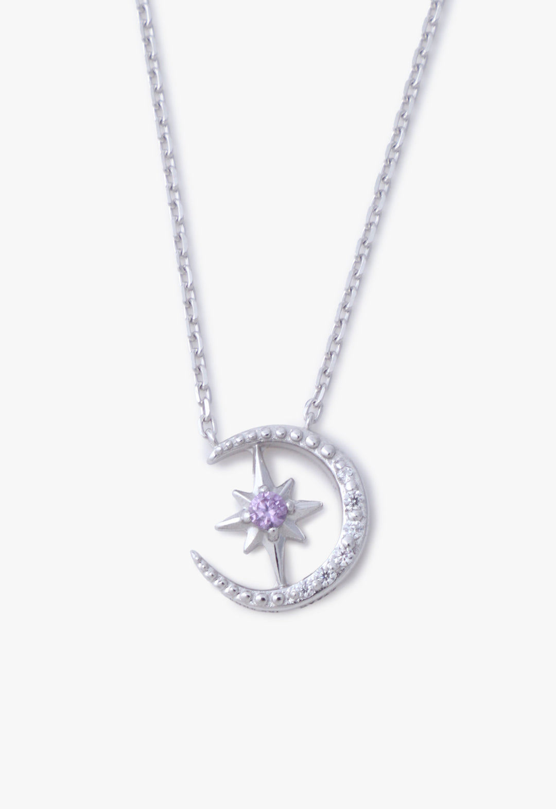 Moon and star motif necklace